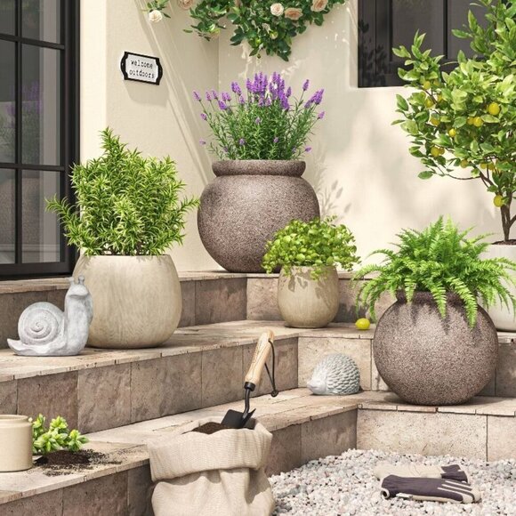 Threshold Studio McGee Indoor/Outdoor Wide Weathered Planter Gray Medium -Target - Picture 2 of 6